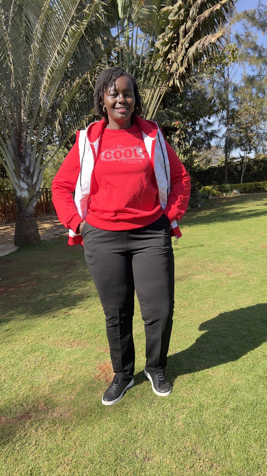 Red top Black plain Trouser 3pc tracksuit
