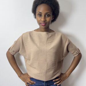 Beige Short Sleeved Sweater top