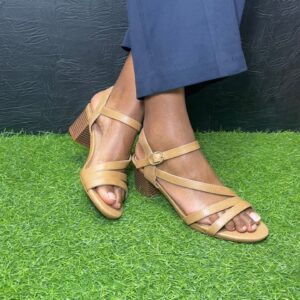 Khaki Ladies Strap heels Lauren
