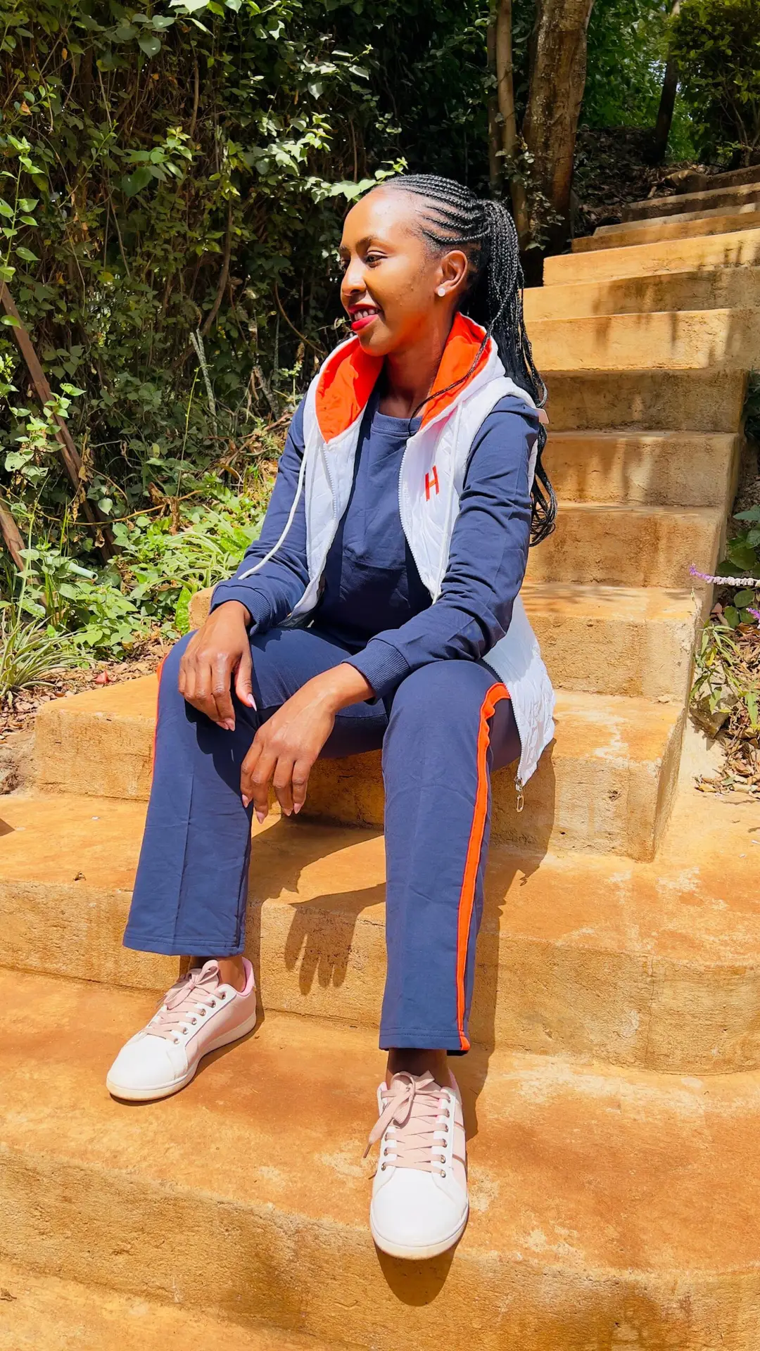 Navyblue-white jacket 3pc tracksuit