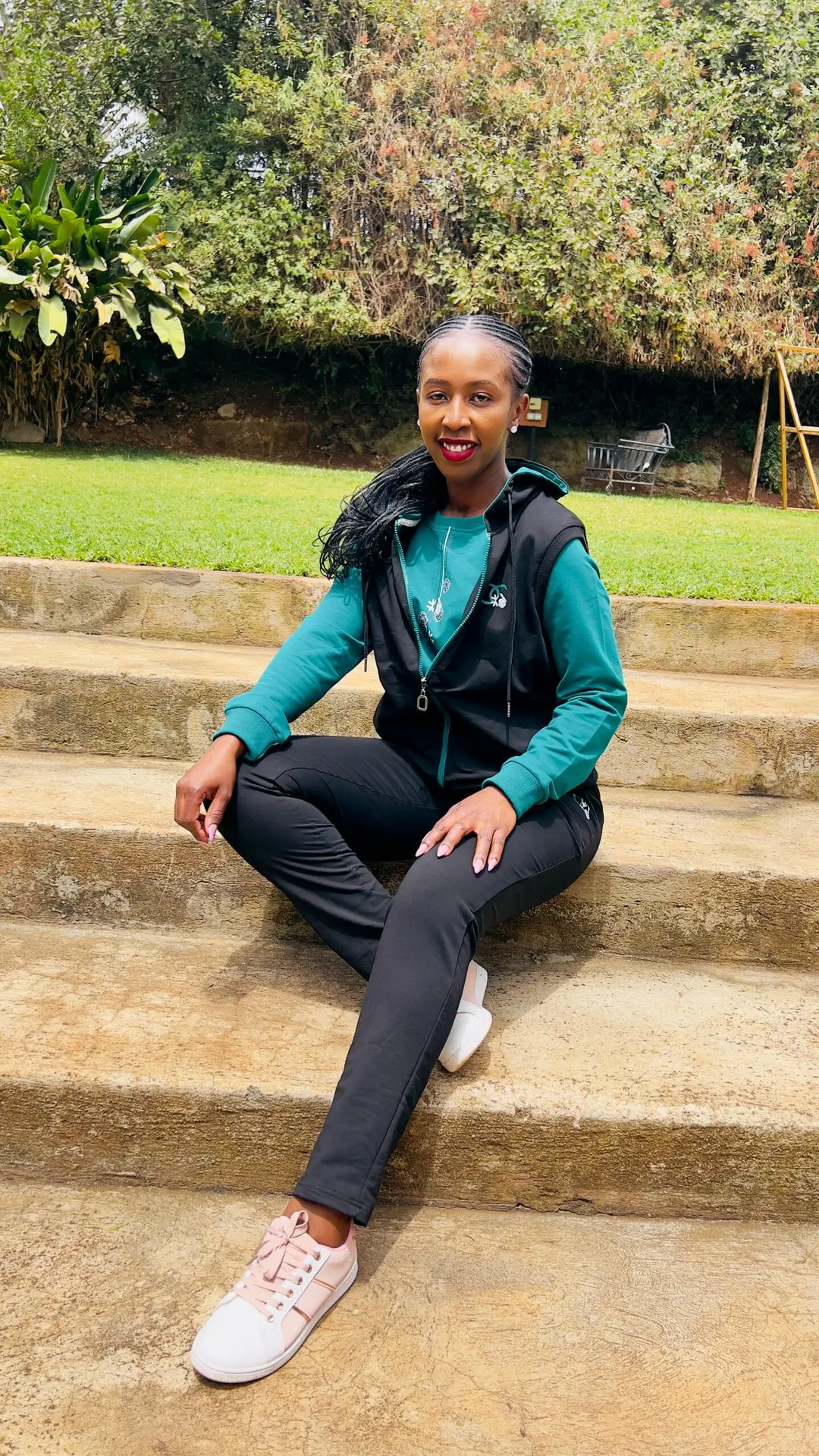 Green-black jacket 3pc tracksuit