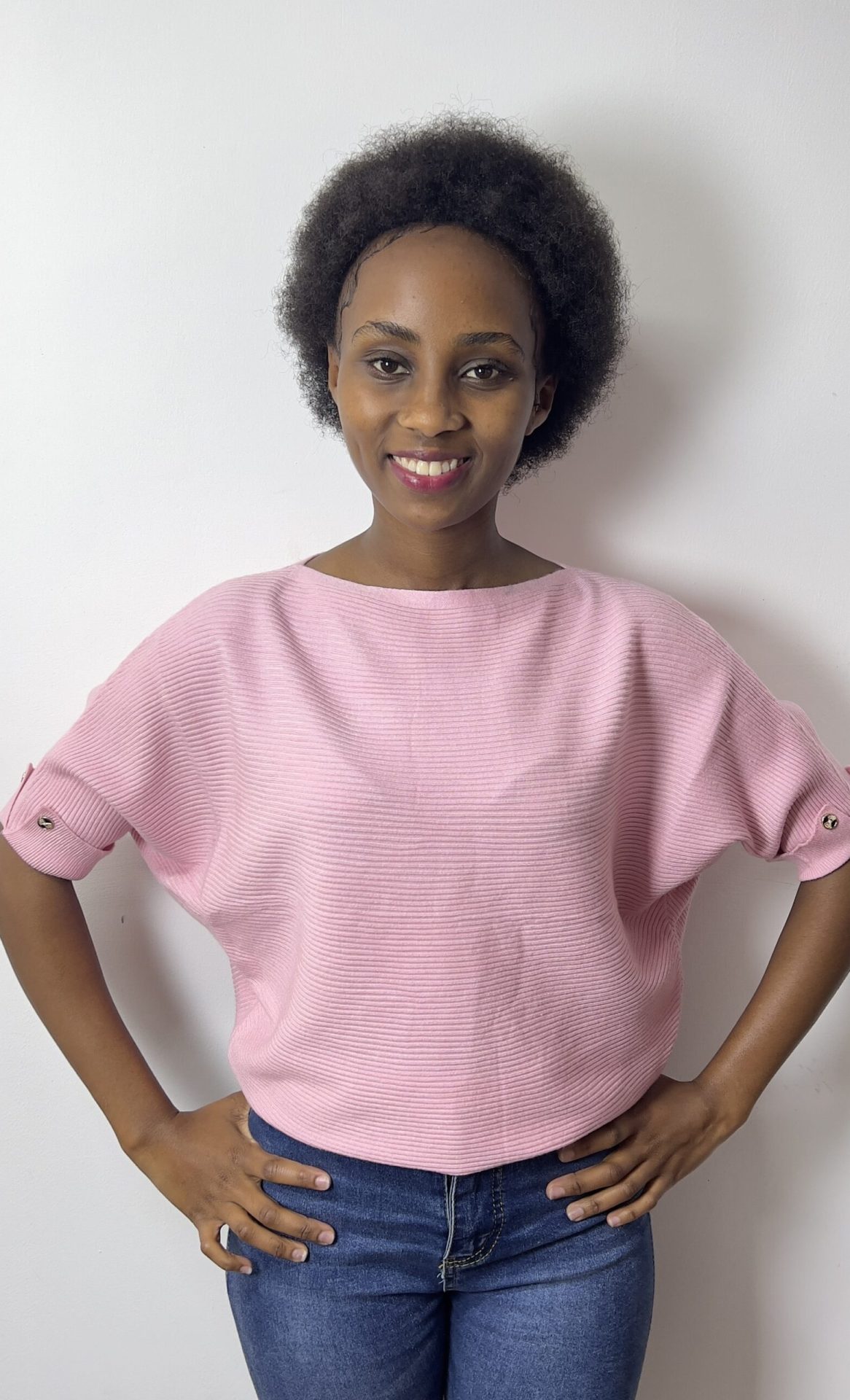 Pink Short Sleeved Sweater top Pink Short Sleeved Sweater top